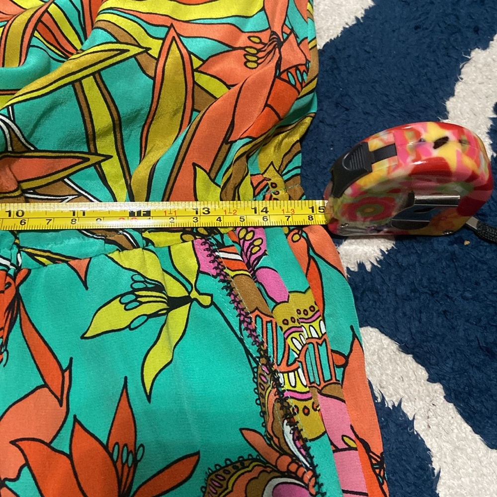 🌺 Trina Turk Women's Affable Papillion Palm Print Cold Shoulder Romper - Picture 10 of 10